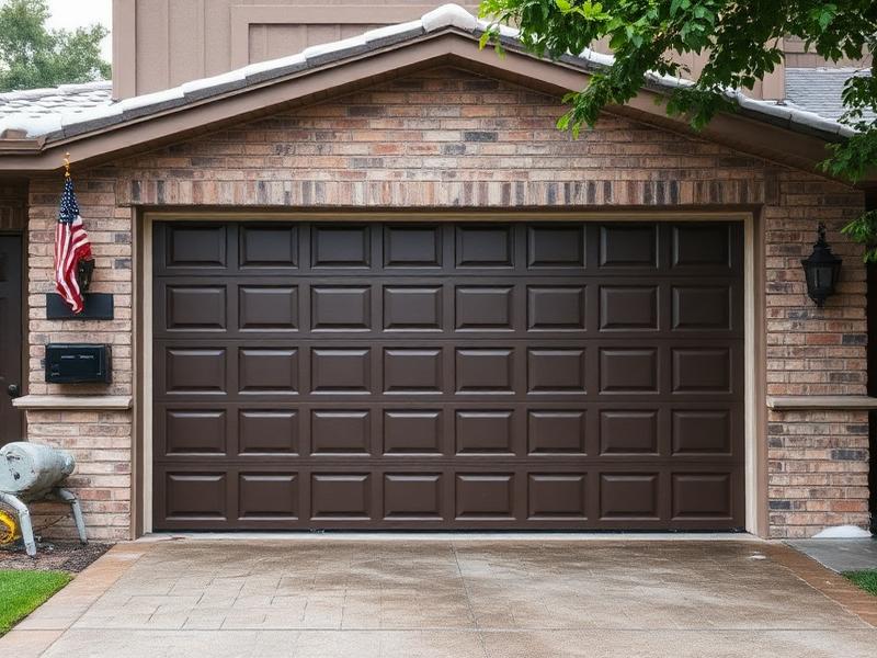 Residential garage door prepared for storm season with weather sealing